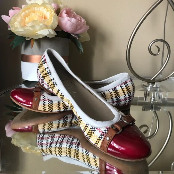 AGL Attilio Giusti Leombruni Plaid Ballet Flat Shoes - Picture 1 of 8